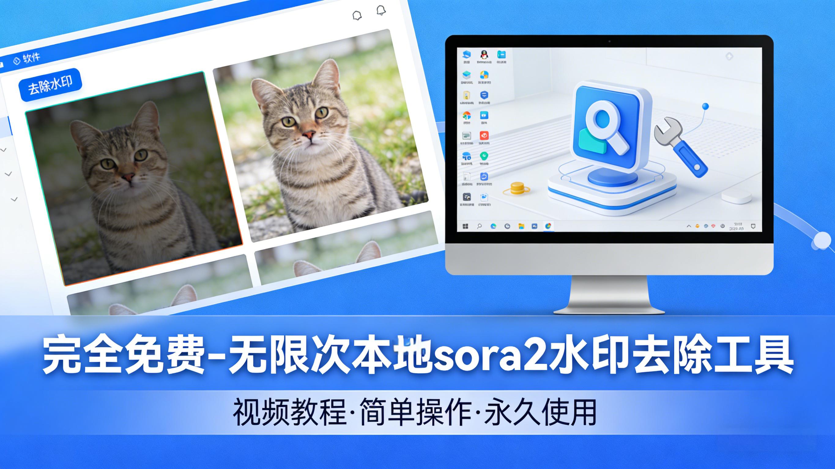 完全免费-无限次本地sora2水印去除工具-SoraWatermarkCleaner
